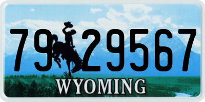 WY license plate 7929567