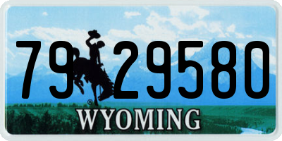 WY license plate 7929580