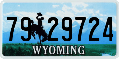 WY license plate 7929724
