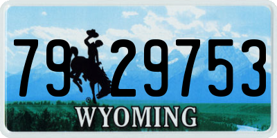 WY license plate 7929753