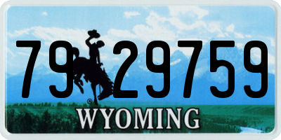 WY license plate 7929759