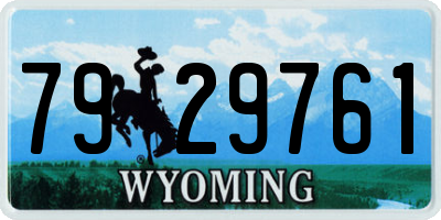 WY license plate 7929761
