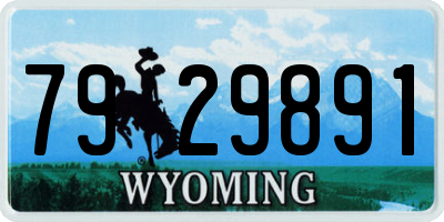 WY license plate 7929891