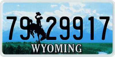 WY license plate 7929917