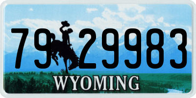 WY license plate 7929983