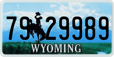 WY license plate 7929989