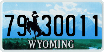WY license plate 7930011