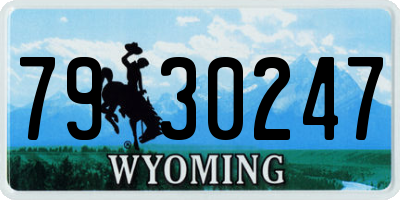WY license plate 7930247