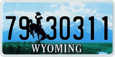 WY license plate 7930311
