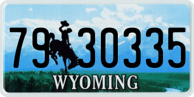 WY license plate 7930335