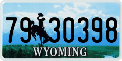 WY license plate 7930398
