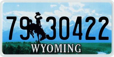 WY license plate 7930422