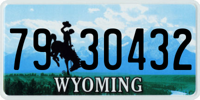 WY license plate 7930432