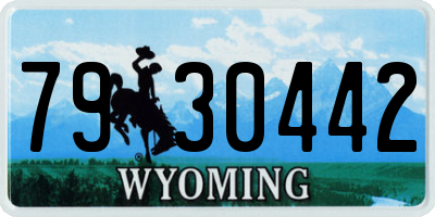 WY license plate 7930442