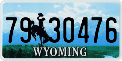 WY license plate 7930476