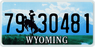 WY license plate 7930481