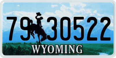 WY license plate 7930522