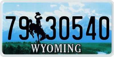 WY license plate 7930540