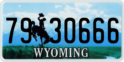WY license plate 7930666