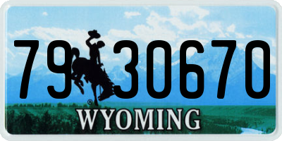WY license plate 7930670