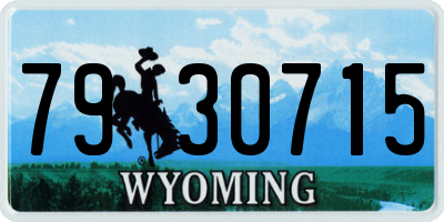 WY license plate 7930715