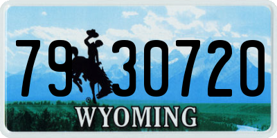 WY license plate 7930720