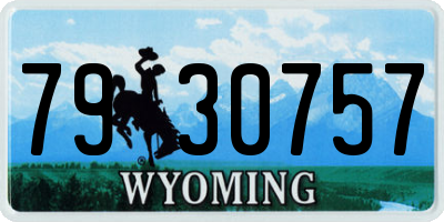 WY license plate 7930757