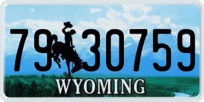 WY license plate 7930759
