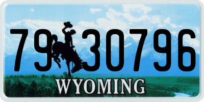 WY license plate 7930796