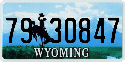 WY license plate 7930847