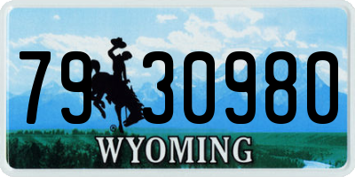 WY license plate 7930980