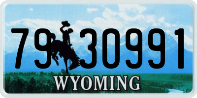 WY license plate 7930991