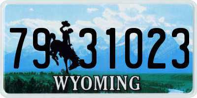 WY license plate 7931023