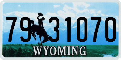 WY license plate 7931070