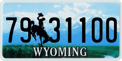 WY license plate 7931100