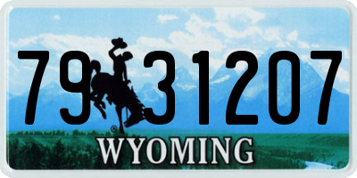 WY license plate 7931207