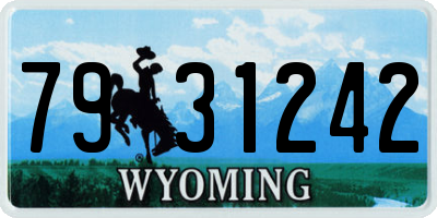 WY license plate 7931242