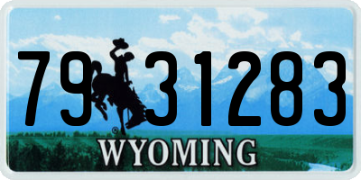 WY license plate 7931283