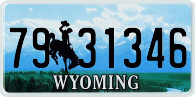 WY license plate 7931346