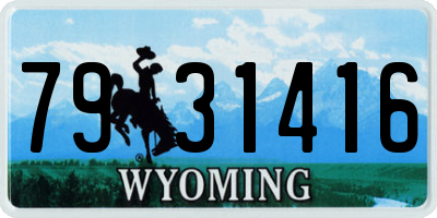 WY license plate 7931416