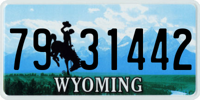 WY license plate 7931442
