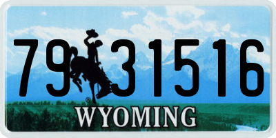 WY license plate 7931516