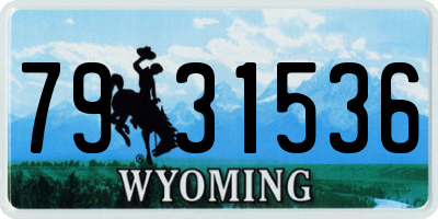 WY license plate 7931536