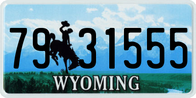 WY license plate 7931555