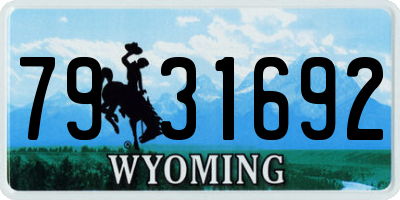 WY license plate 7931692