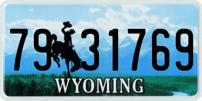 WY license plate 7931769