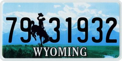 WY license plate 7931932