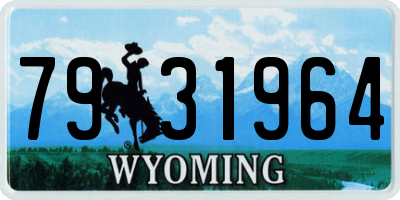 WY license plate 7931964