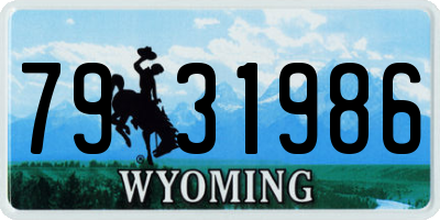 WY license plate 7931986