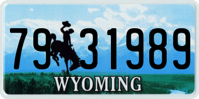 WY license plate 7931989